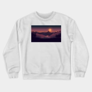 Sunset in wild mountains Crewneck Sweatshirt